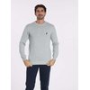 Pull col rond gris homme