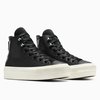 Converse plateforme cuir noir femme