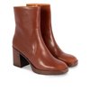Bottines compensées cuir camel