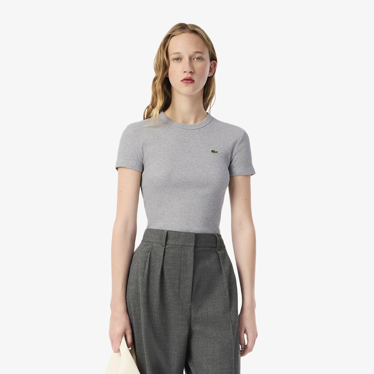 Lacoste Slim Fit T-Shirt Women's Grey Marl Size 6