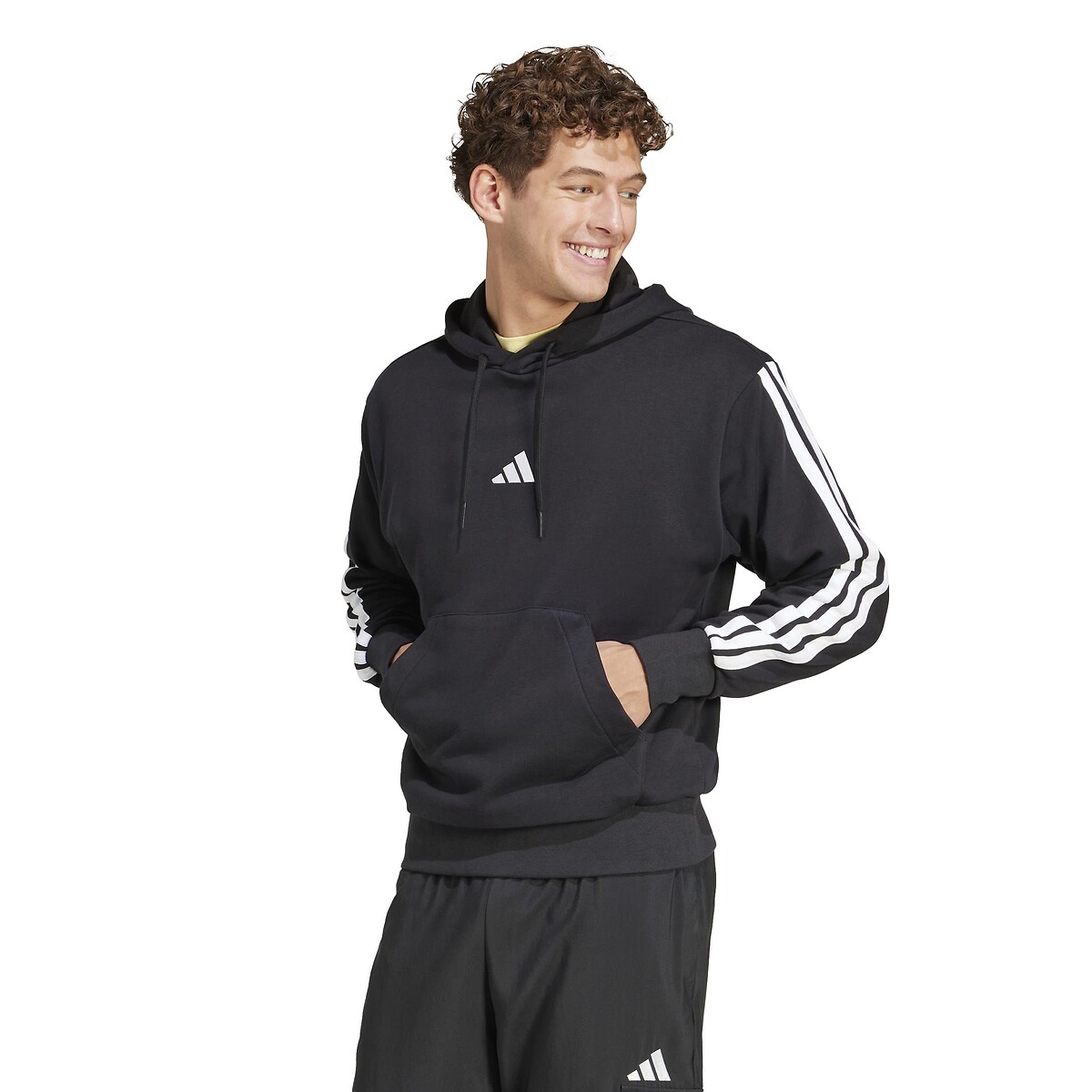 Adidas Sportswear Essential 3-Stripes Hoodie Men's Black Extra Small