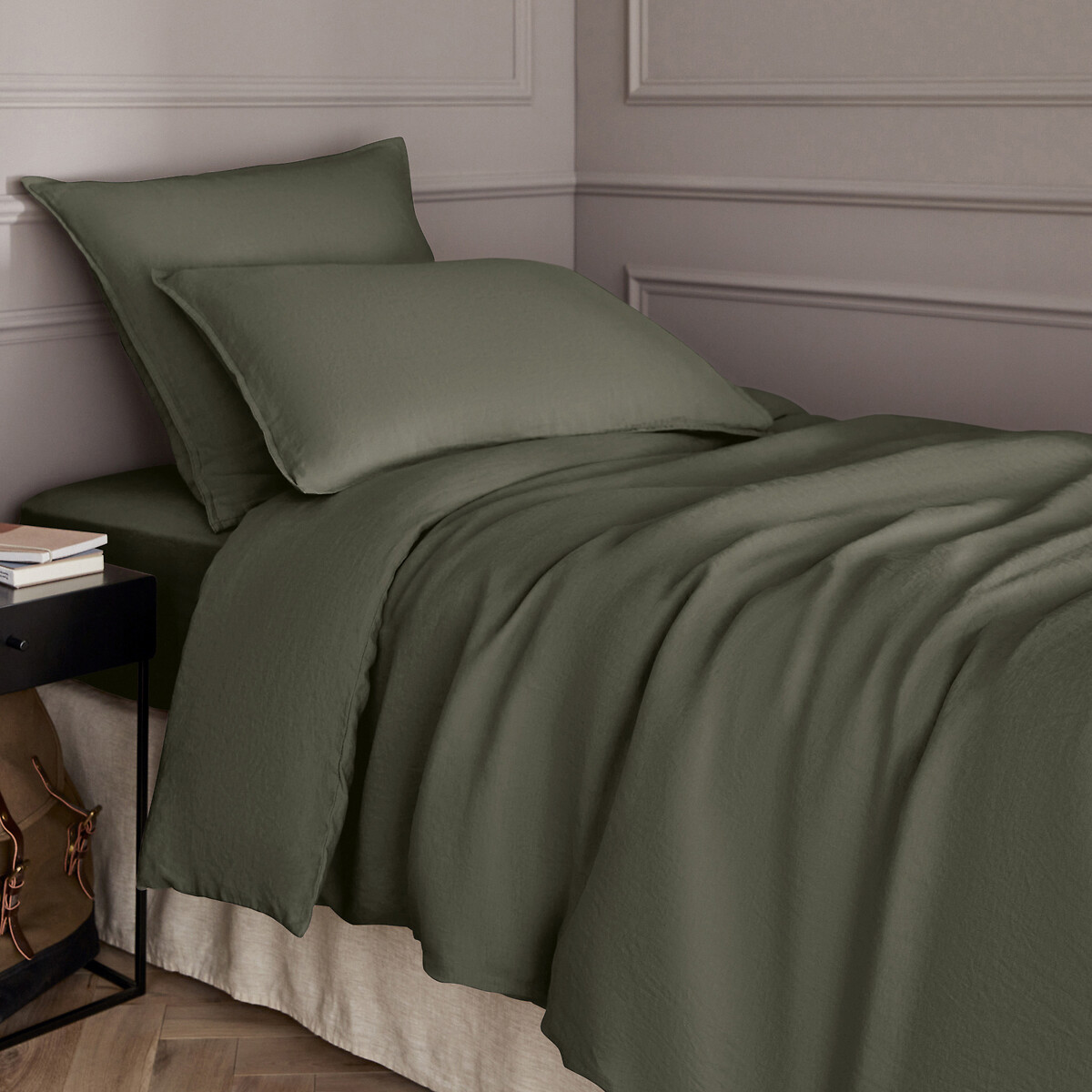 Am.pm Elina Washed Linen Child's Duvet Cover Unisex Khaki Double (200X200cm)