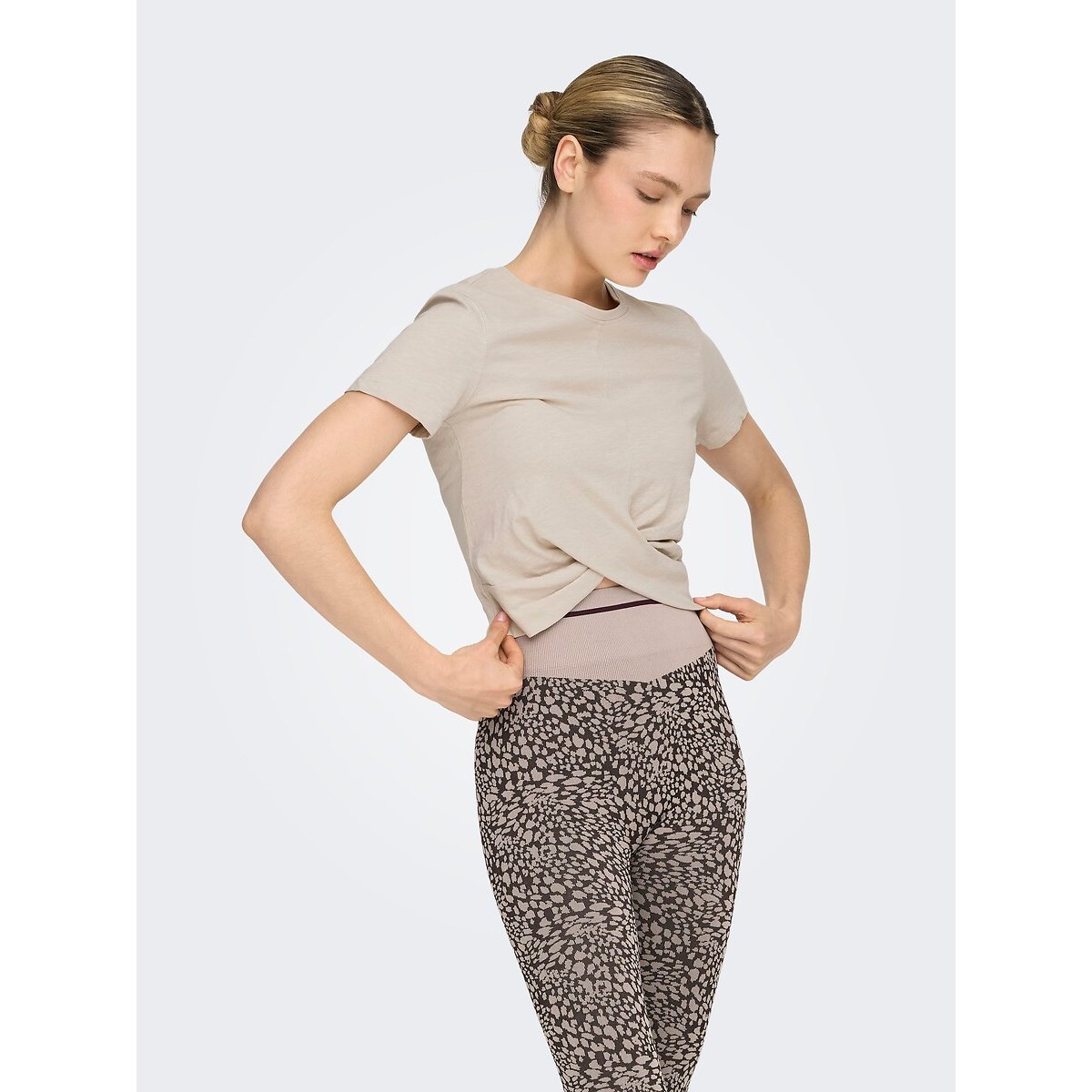 Only Play Gedrapeerd T-shirt Met Korte Mouwen