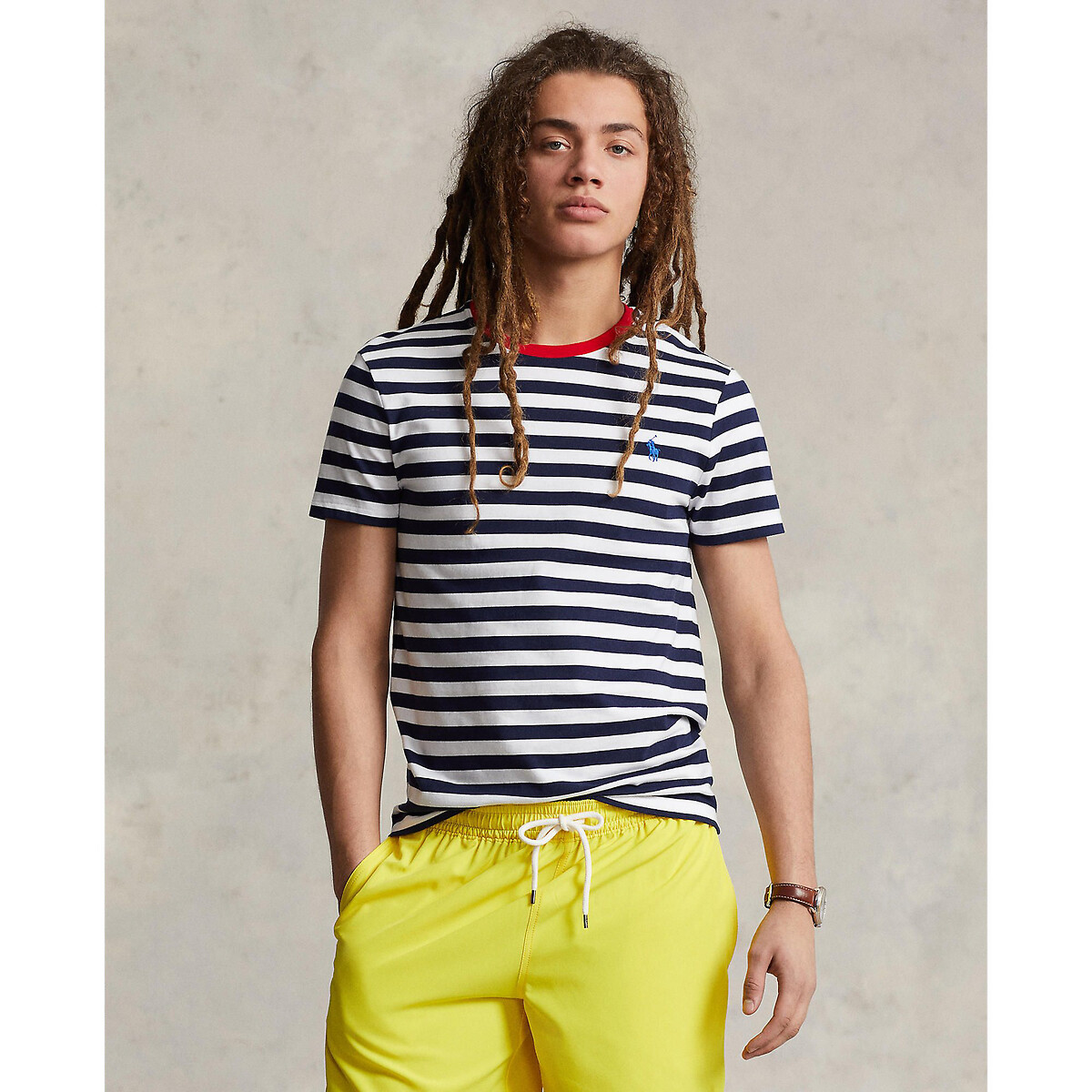 Polo ralph lauren Aansluitend T-shirt in gestreept jersey en korte mouwen