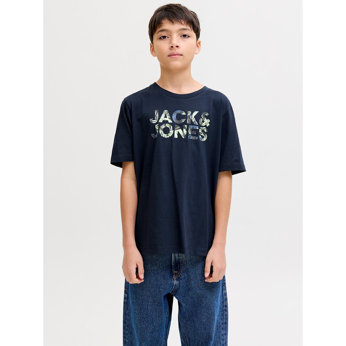 Jack & Jones Junior T-shirt Met Korte Mouwen En Print Vooraan