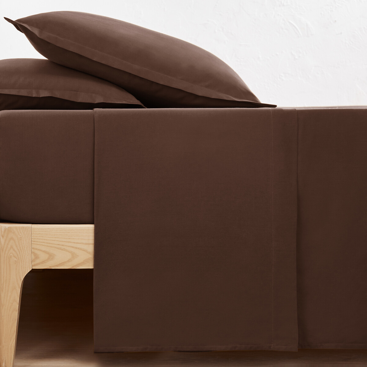 Sábana encimera percal de algodón liso, 200 hilos. Talla Cama 90cm (150x250cm). Color