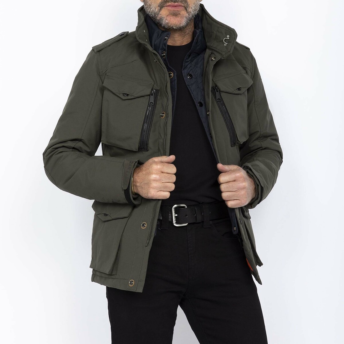 Schott Field Mid-Length Mid-Season Jacket Men's Khaki Small