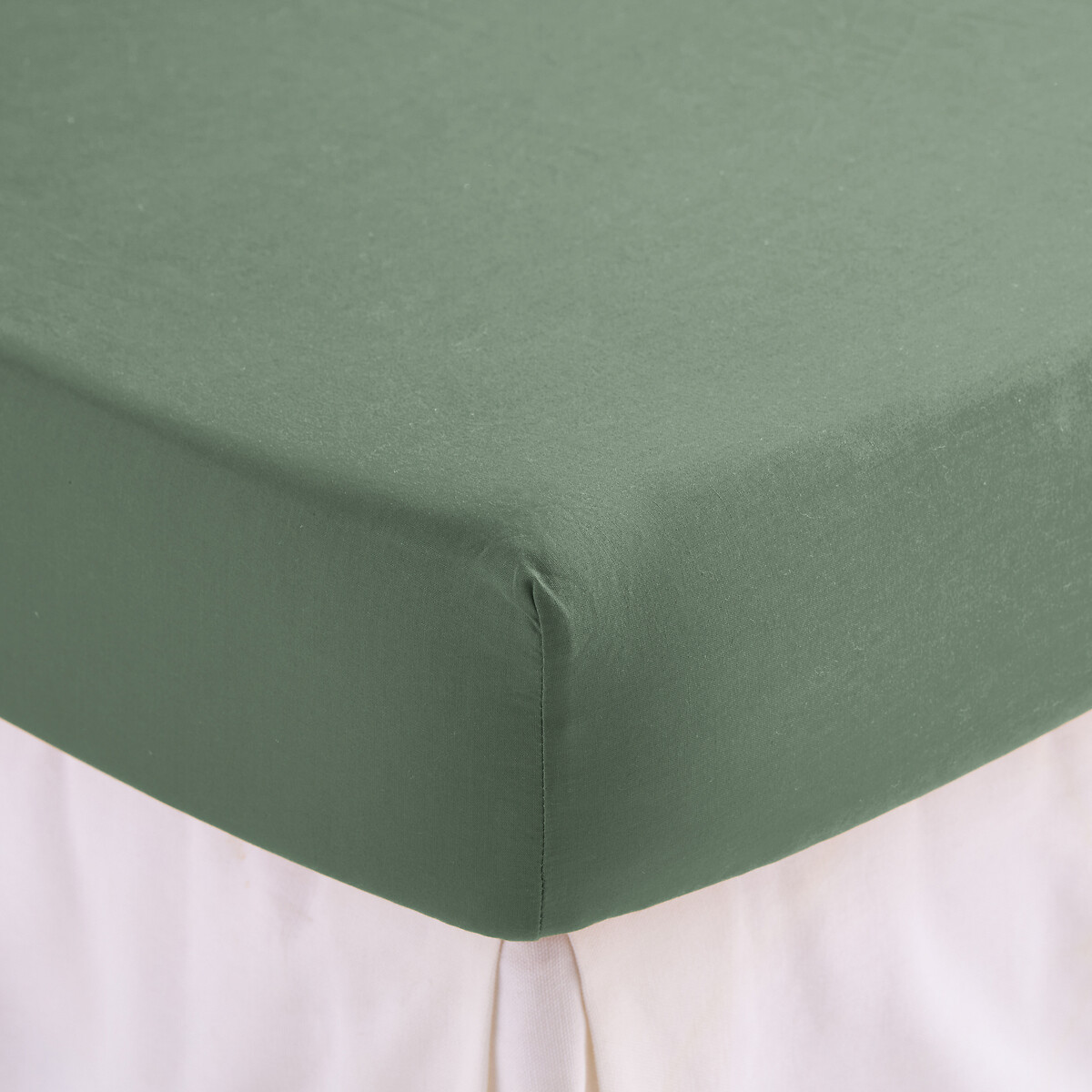 Drap-housse Uni, En Coton Lavé, Bonnet 30 Cm, ANNABA — vue 3