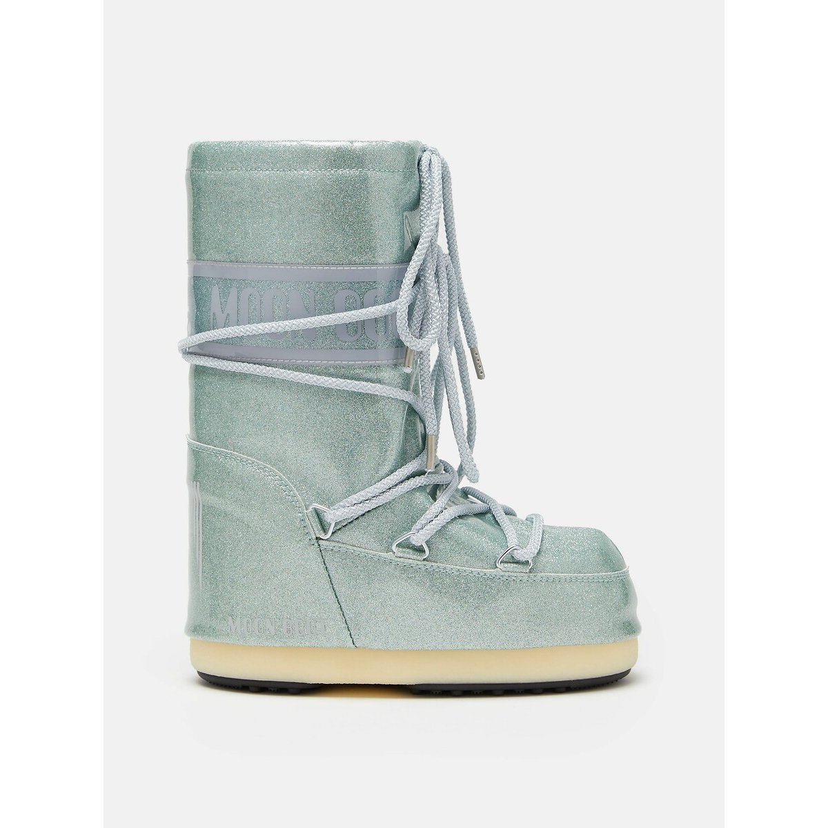 Moon Boot Grey Blue Kids Icon Glitter Snow Boots Size 27