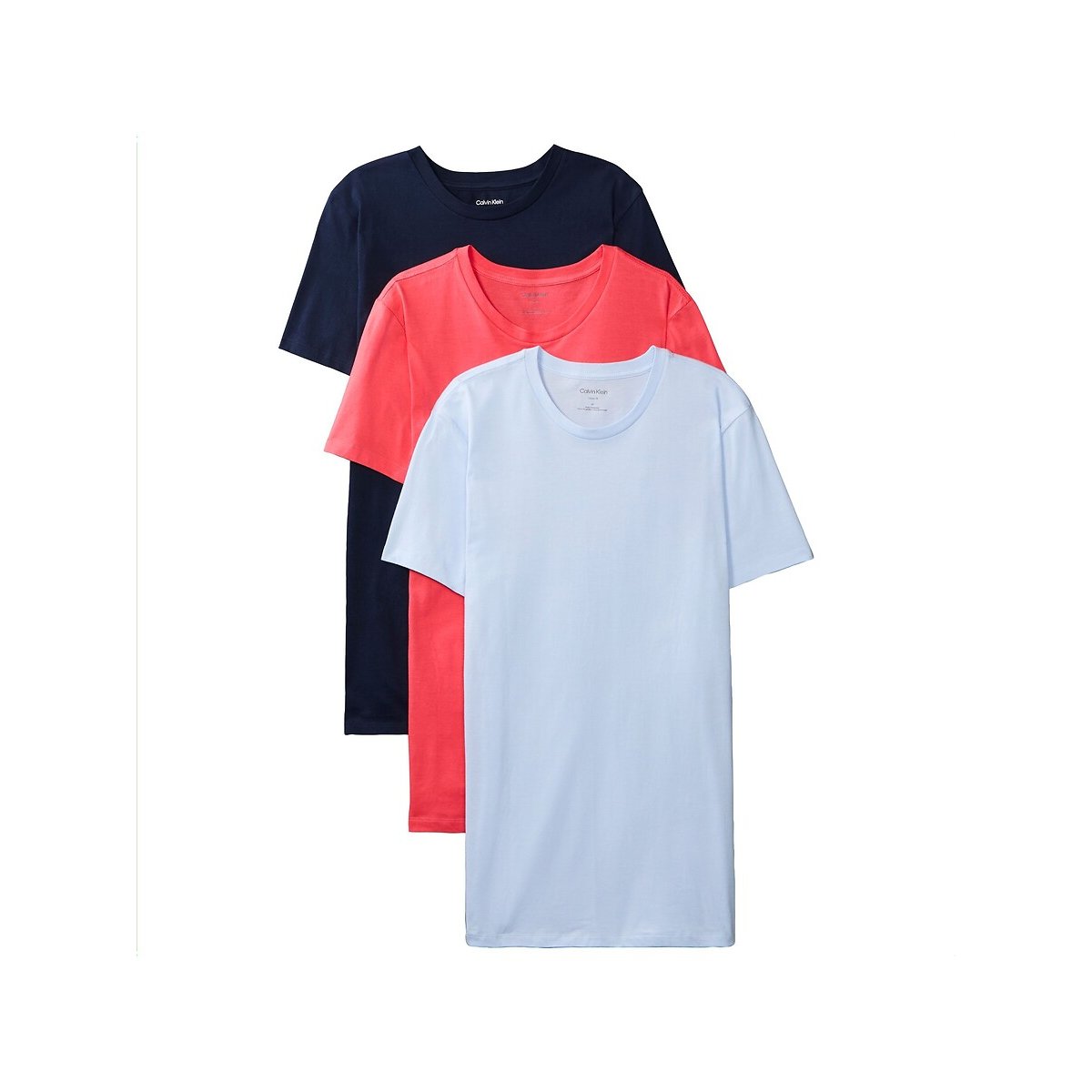 Calvin Klein Men's Crew Neck T-Shirt - Cotton - Black/Red/Blue - Size L - Image 3