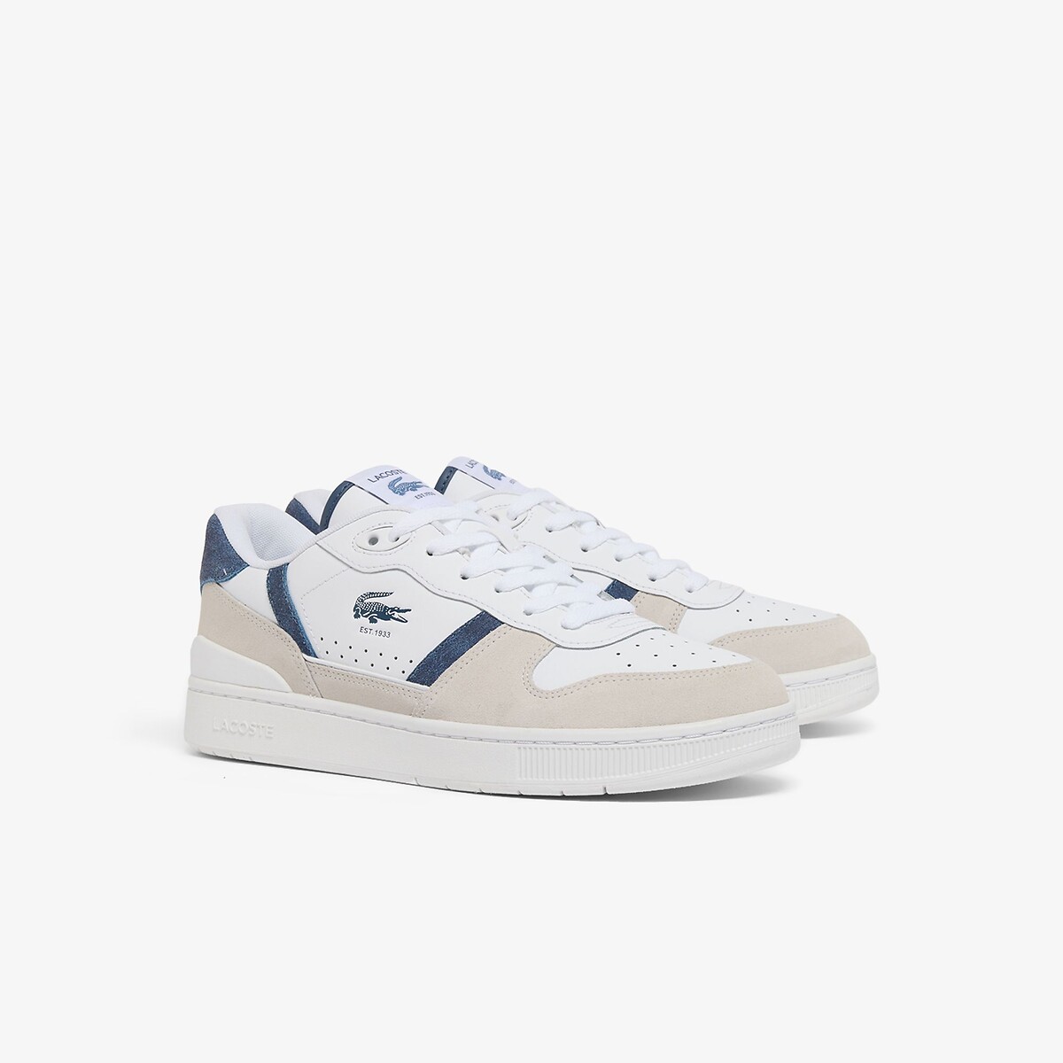 Lacoste T Clip Set Low Top Trainers Men's White/Blue Size 44 (9.5)