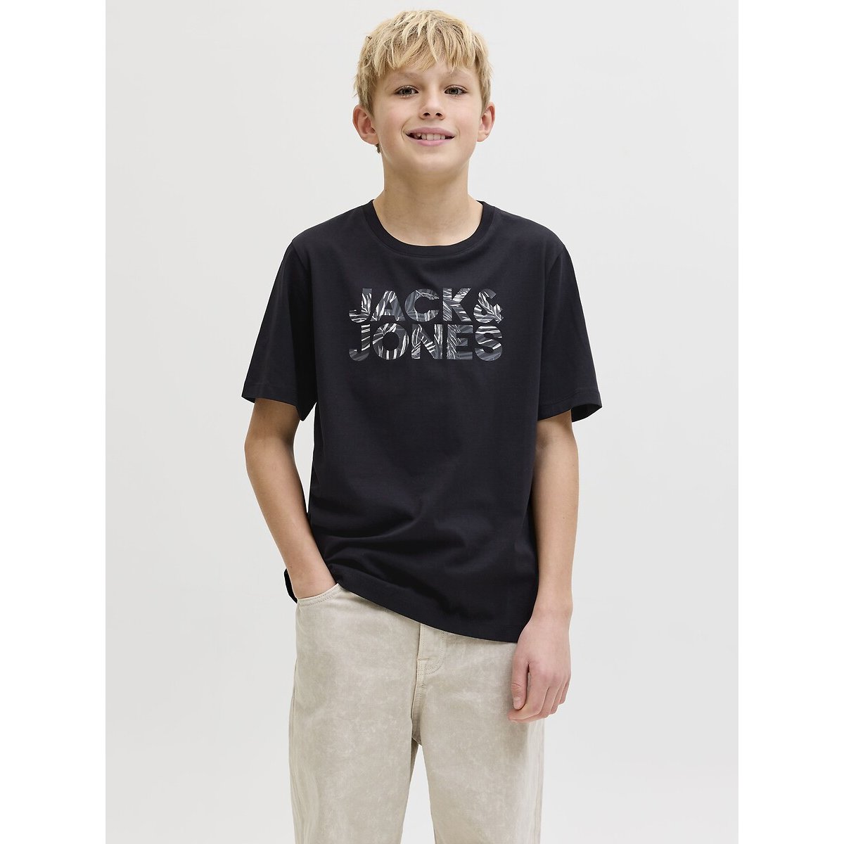Jack & Jones Junior T-shirt Met Korte Mouwen En Print Vooraan