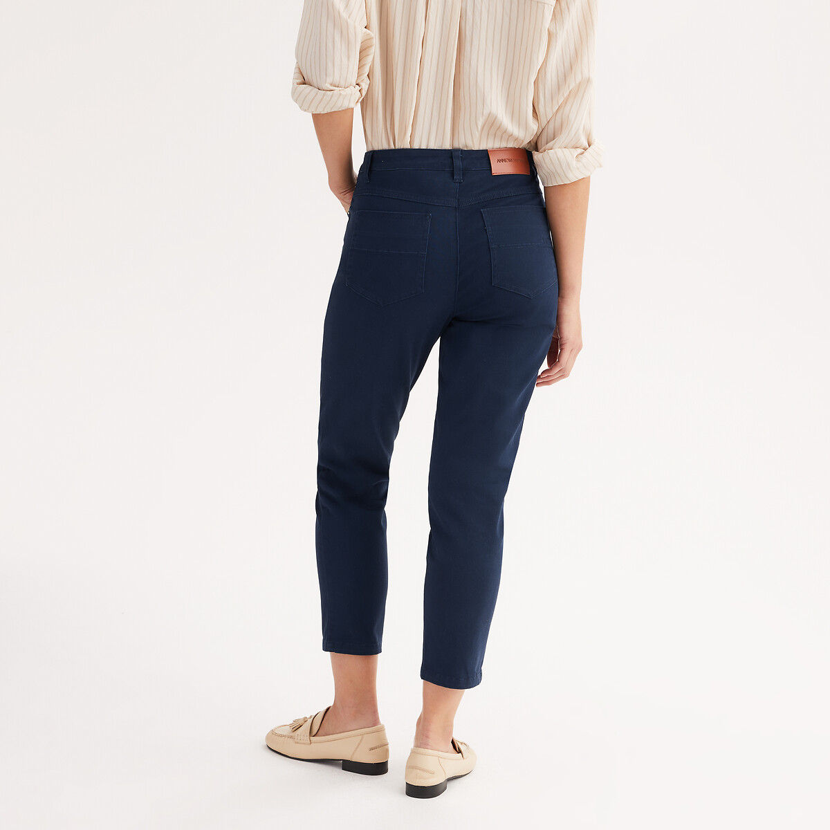 Pantalon droit 7/8ème, coton stretch