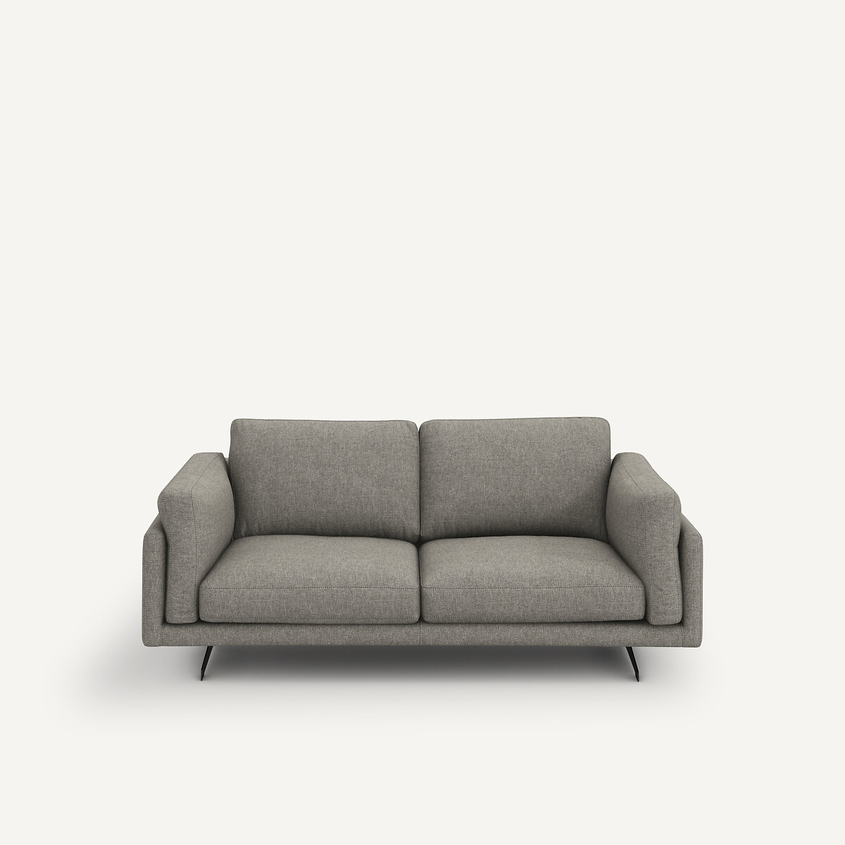Am.pm Sofá 2P texturizado lino viscosa, César. Talla 2 plazas. Color Gris