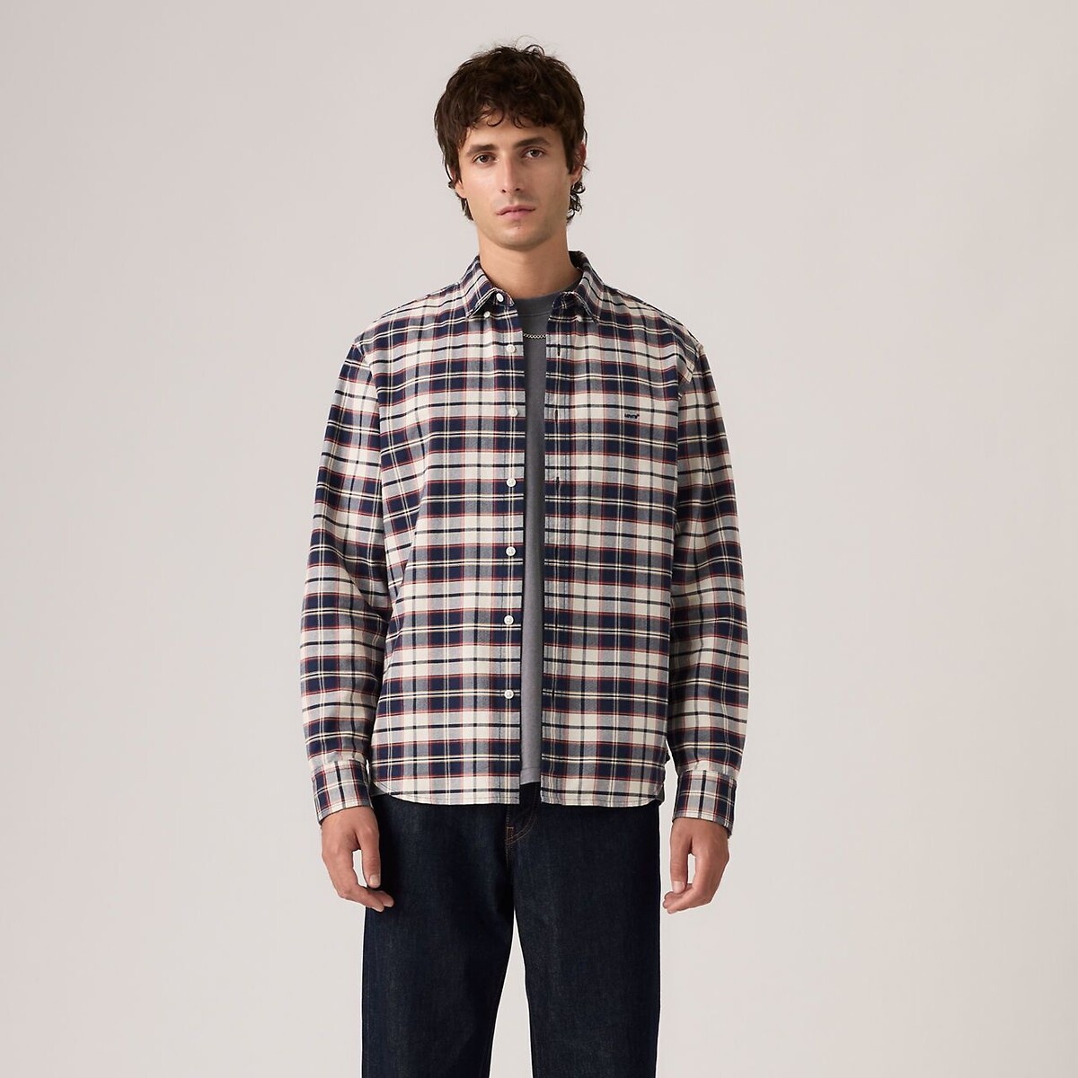 Levi's Relaxed Oxford Shirt With Button-Down Collar Men's Blue Checks Medium