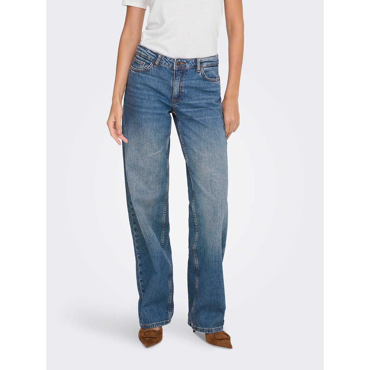 Jeans large, taille haute