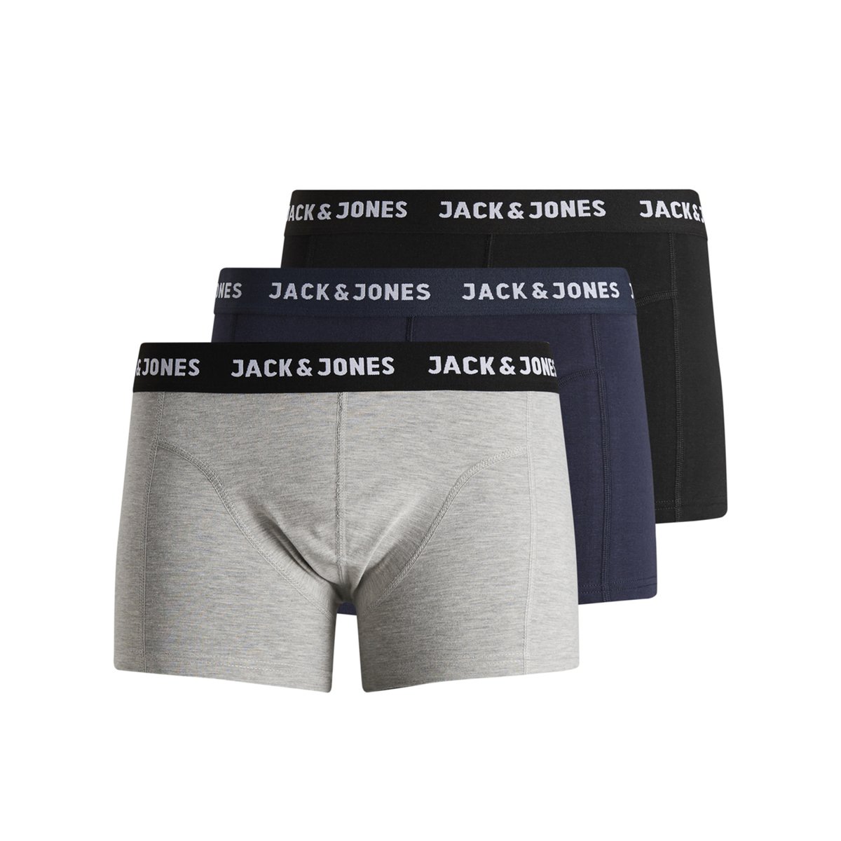 Jack & Jones Pack Of 3 Plain Hipsters Men's Blue + Black + Grey Xxl