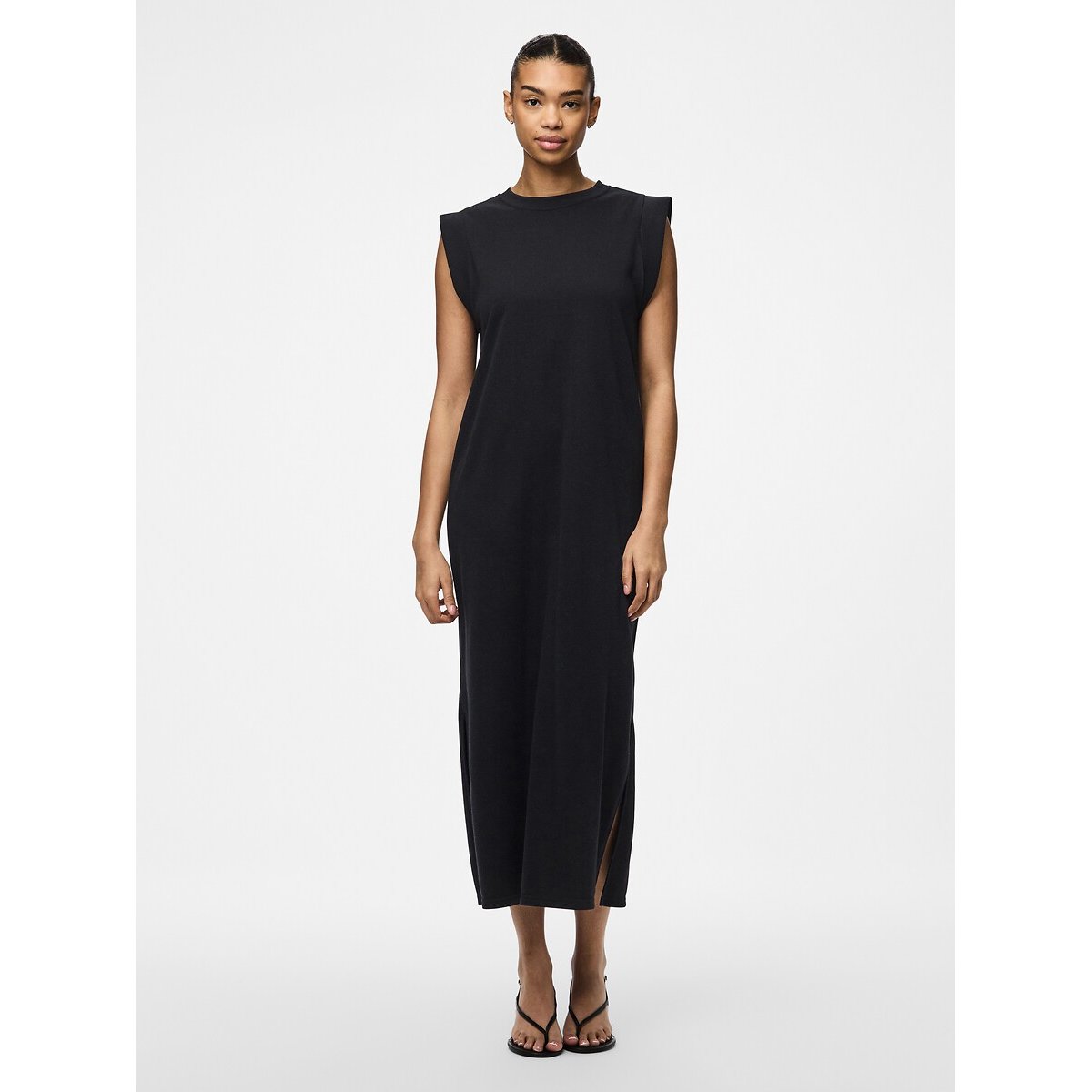 Pieces Short Sleeve Midaxi Dress Women's Black Medium