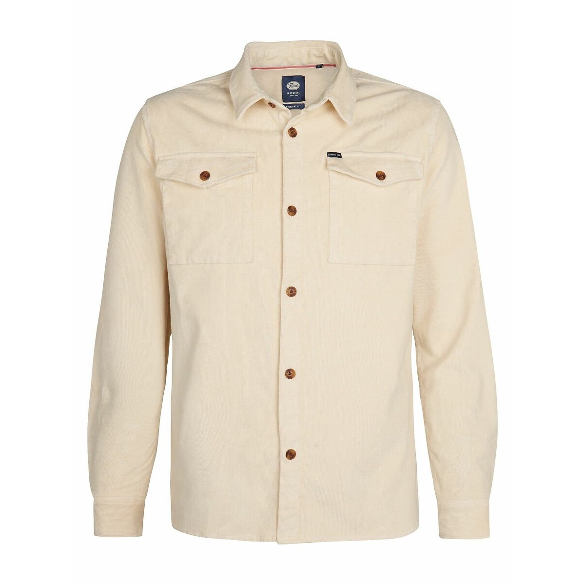 Petrol Industries Corduroy Long Sleeve Shirt Men's Ecru Small