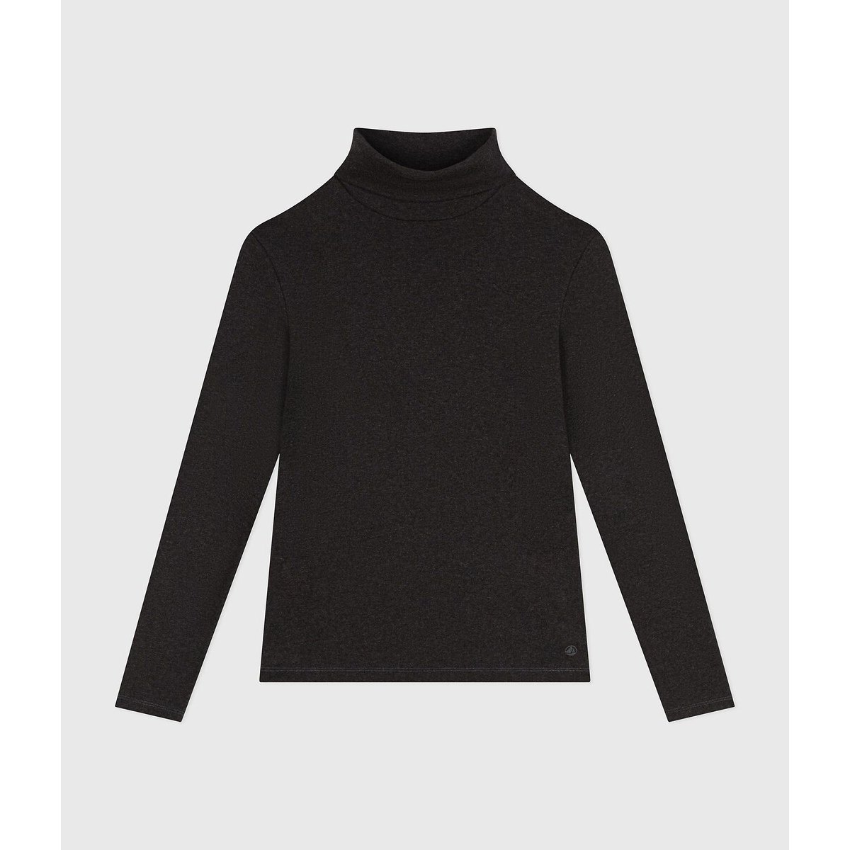 Petit Bateau Iconic Turtleneck T-Shirt Women's Charcoal Grey Marl Small