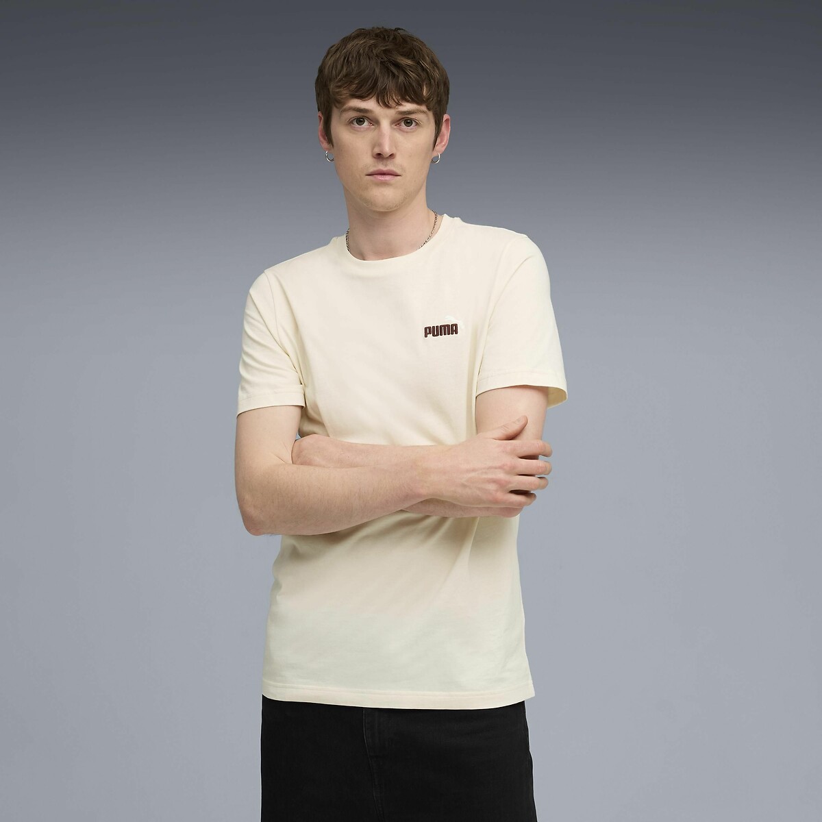 Puma Essential Short Sleeve T-Shirt Men's Cream Small