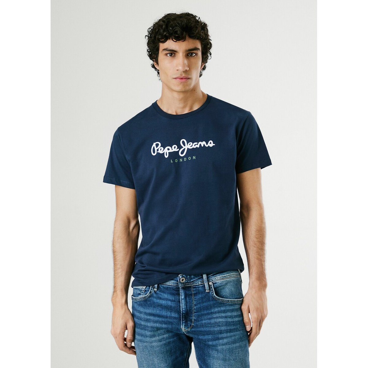 Pepe Jeans Eggo Crew Neck T-Shirt Men's Navy Blue Xxl