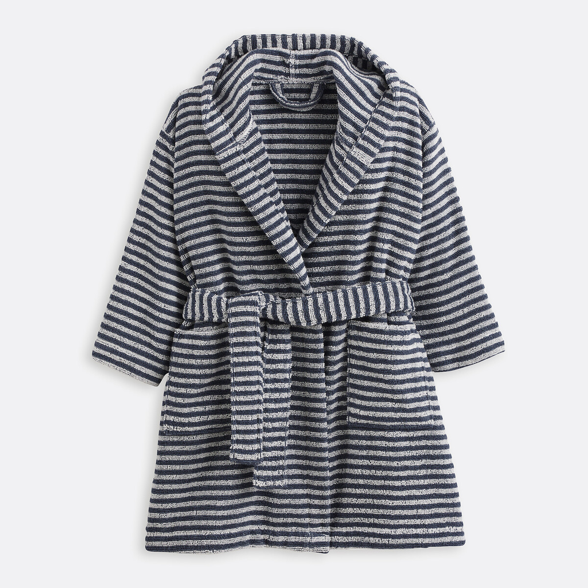 La Redoute Interieurs Malo 360G/M2 Child's Bathrobe Unisex Storm Blue Size 4 Kids