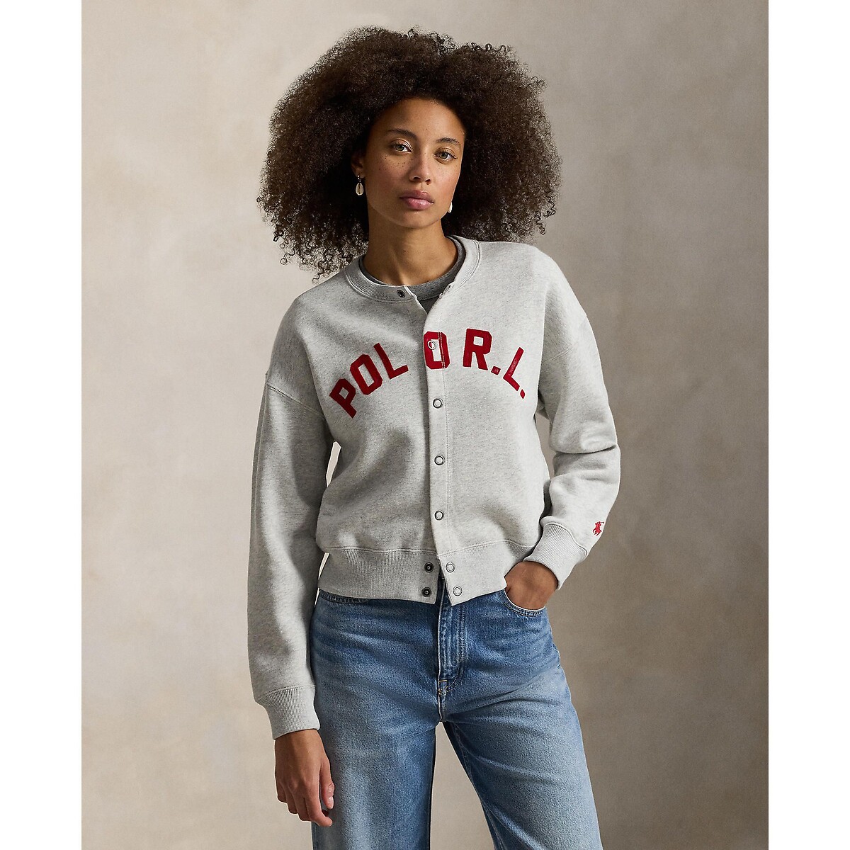 Sweat à fermeture pressionnée avec logo 