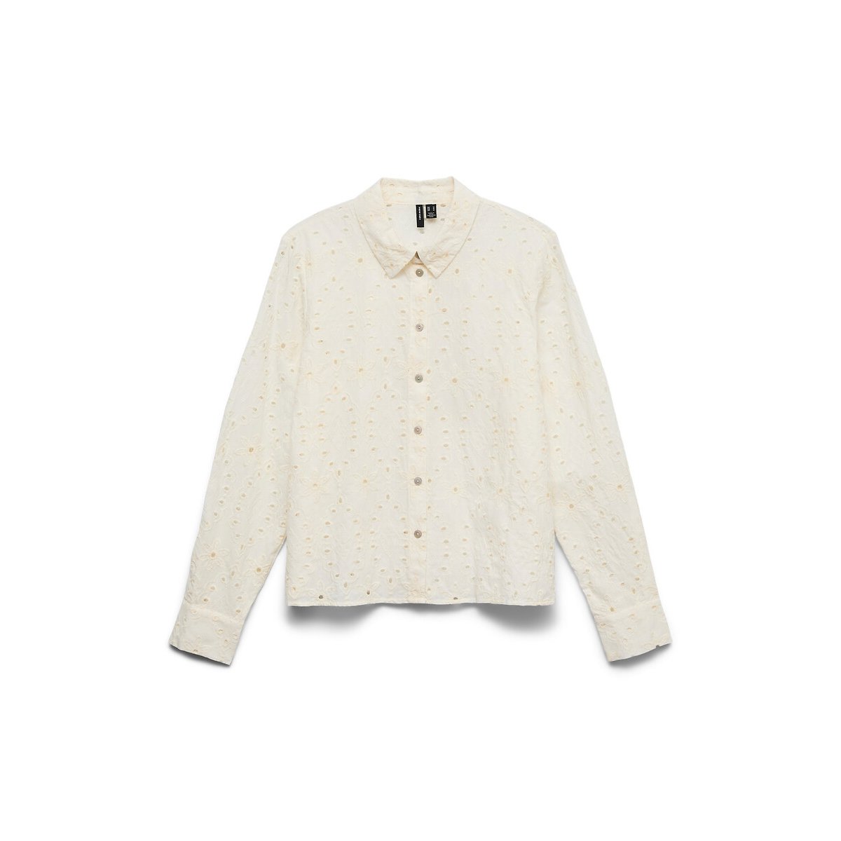 Vero Moda Openwork Broderie Anglaise Blouse With Long Sleeves Women's White Medium