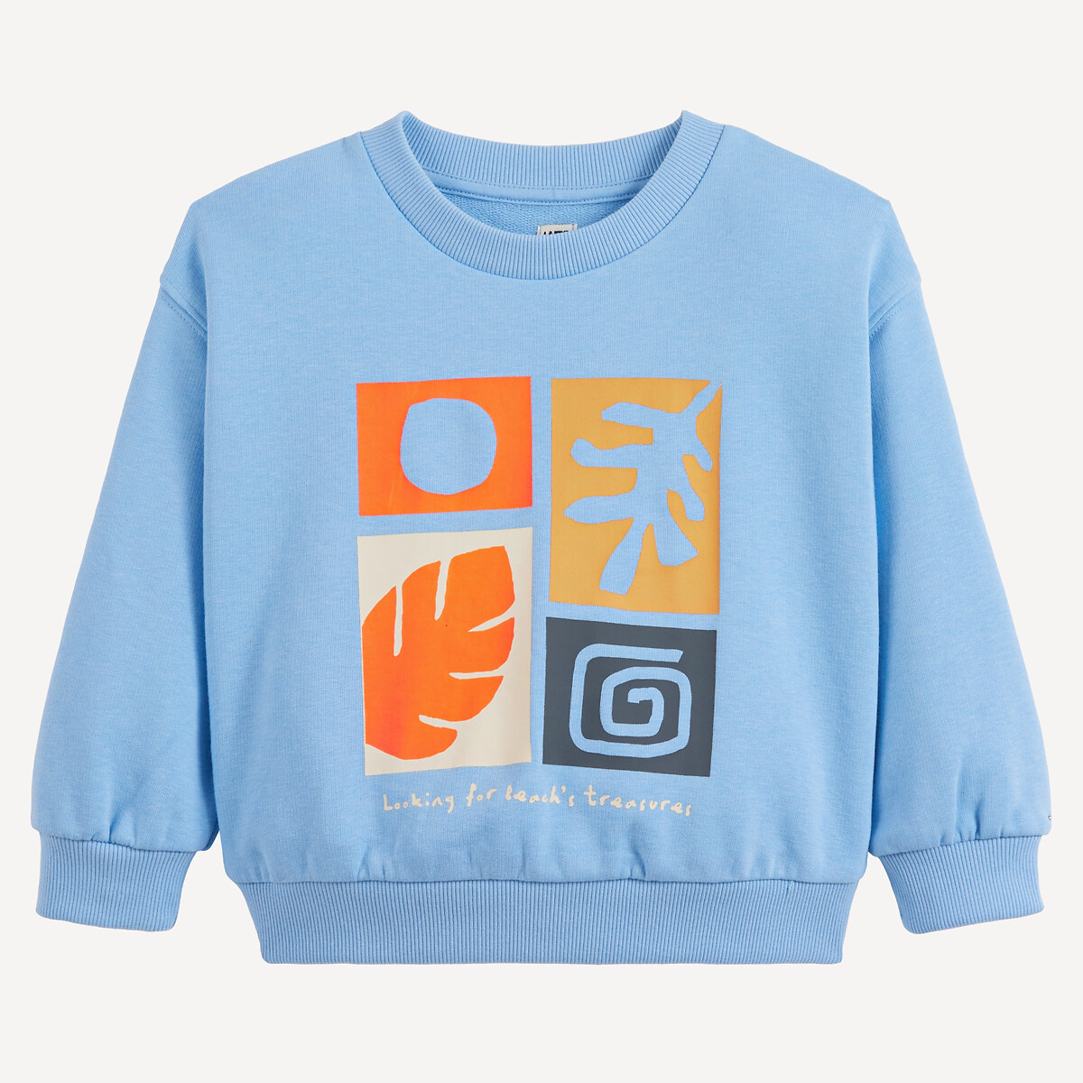 La Redoute Collections Printed Fleece Sweatshirt Blue 4Y (102Cm)