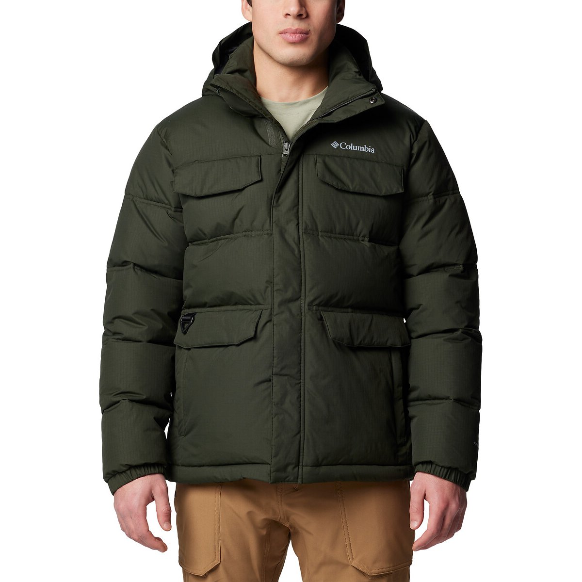 Columbia Landroamer Hooded Padded Jacket Men's Dark Green Medium
