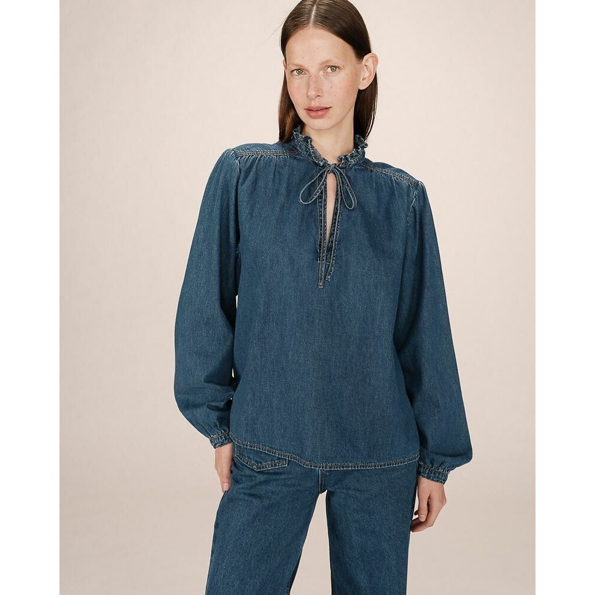 Grace & Mila Blouse In Denim Salsa thumbnail