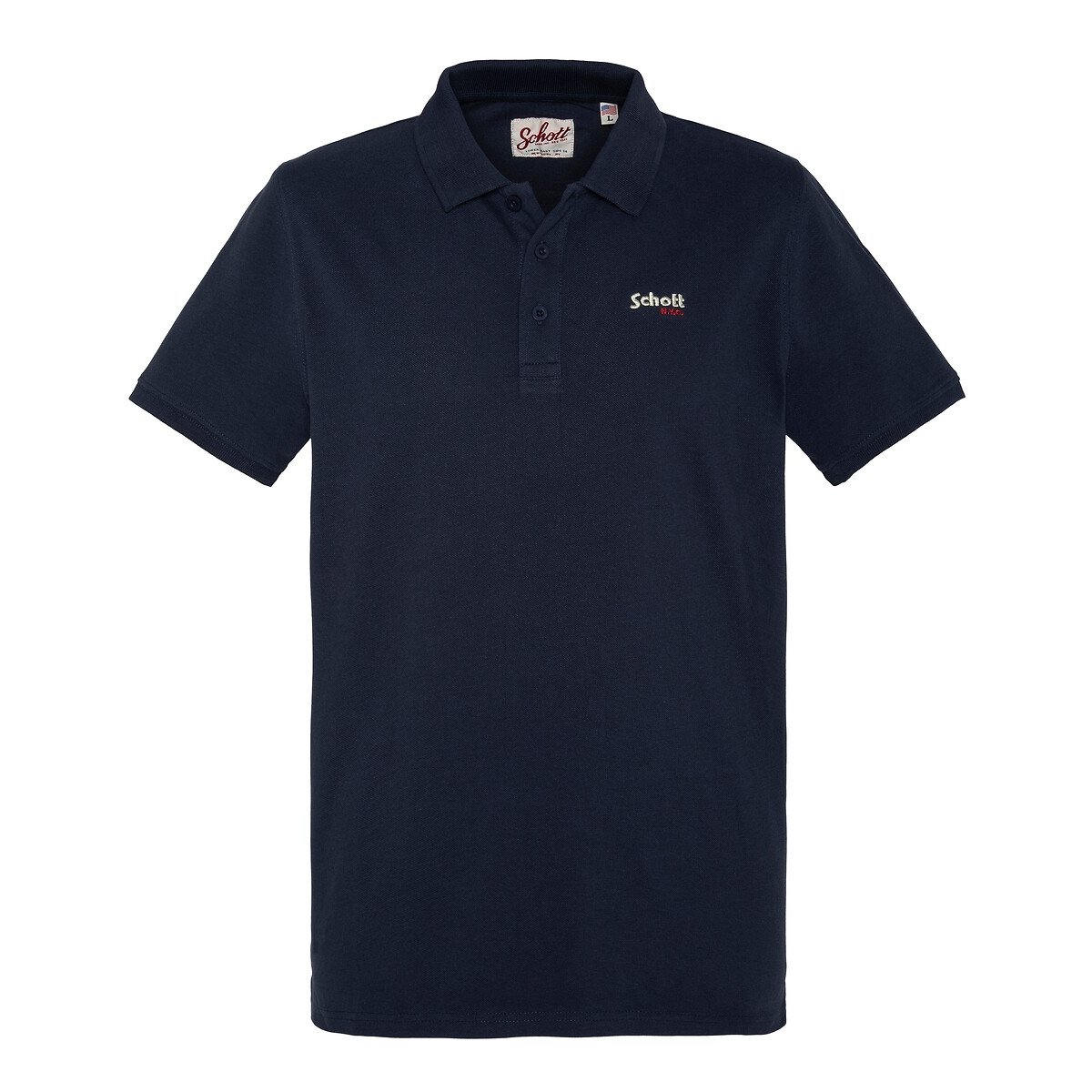 Schott Ps Casual Cotton Pique Polo Shirt Men's Navy Blue Extra Large