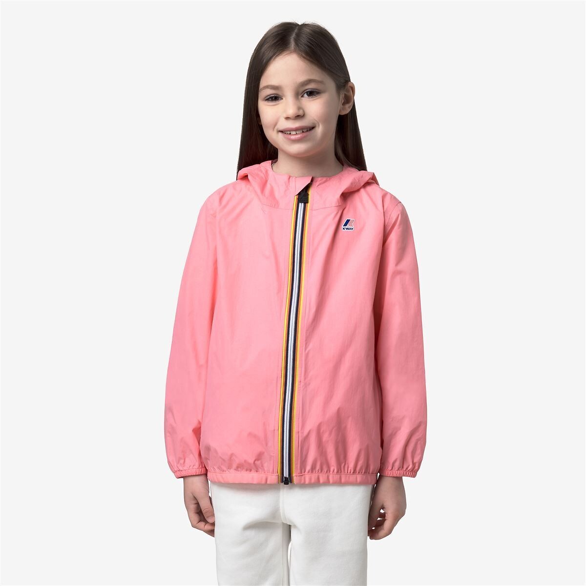 K-Way Claude Hooded Zipped Windbreaker Unisex Pink 12Y (150Cm)