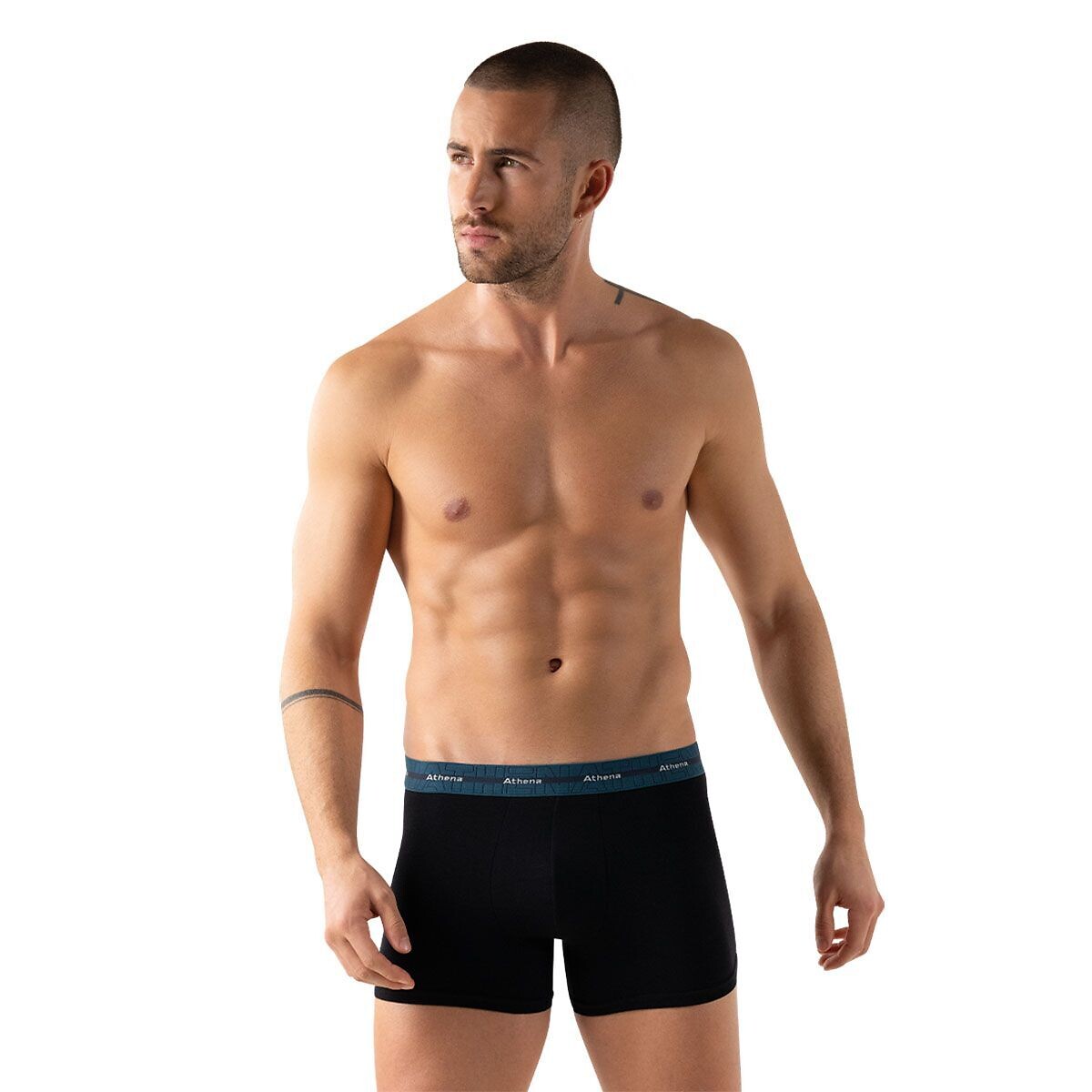 Athena Pack Of 3 Hipsters In Stretch Cotton Men's Black/Blue+Green+Black Extra Large