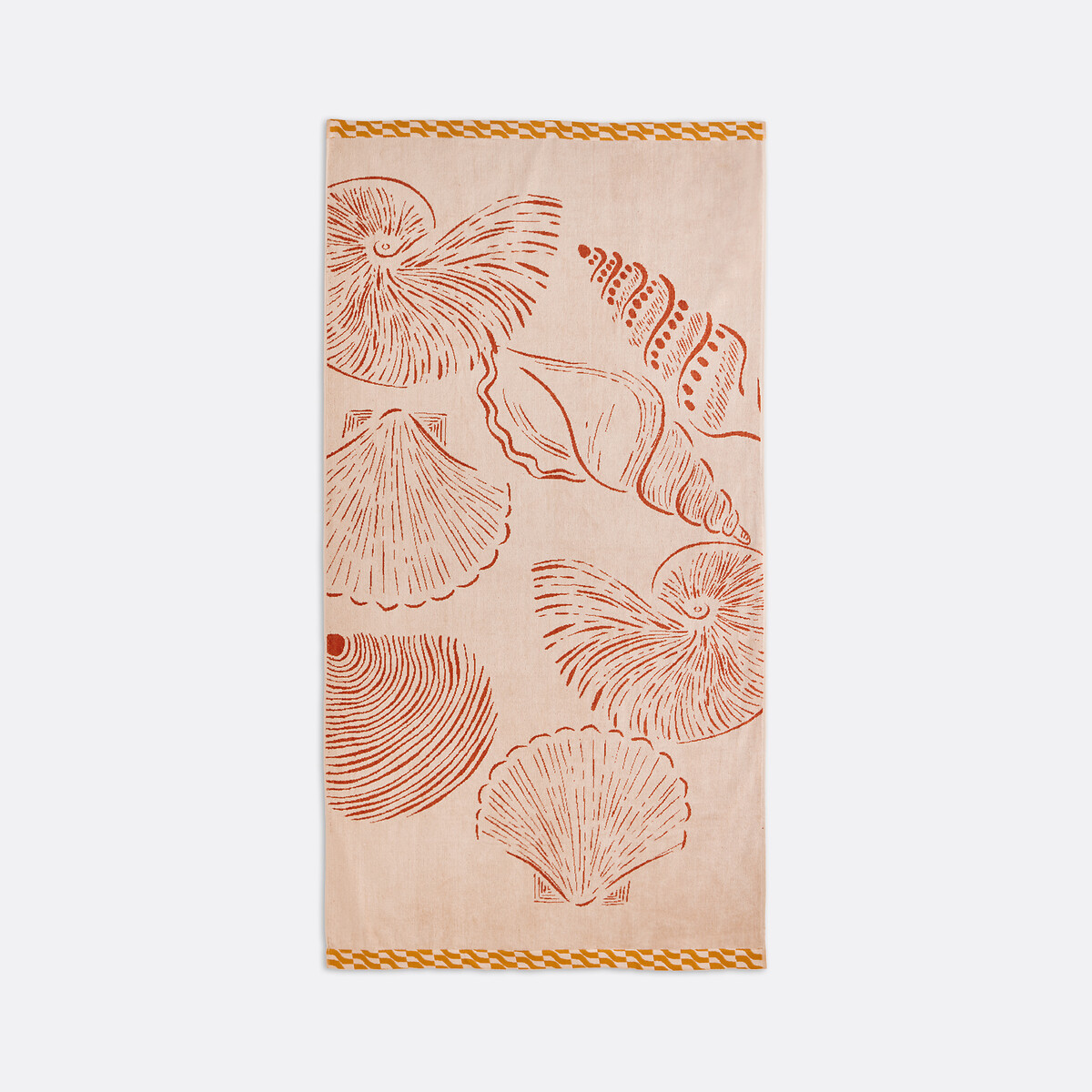 La Redoute Interieurs Omana Velour Towelling 420G Beach Towel Unisex Sand/Brown Medium