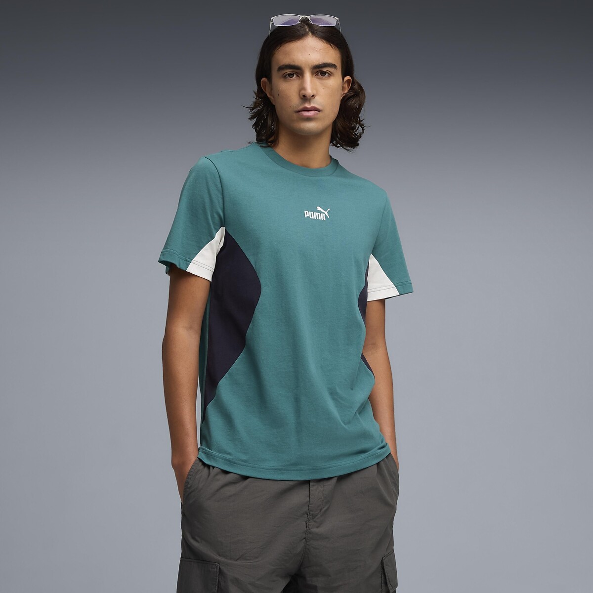 Puma Essential Logo Short Sleeve T-Shirt Men's Emerald Green Medium