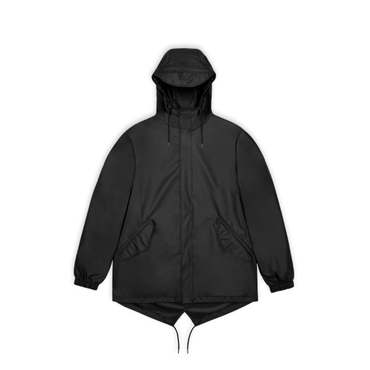 Rains Unisex Windproof Fishtail Jacket With Hood Women's Black Medium