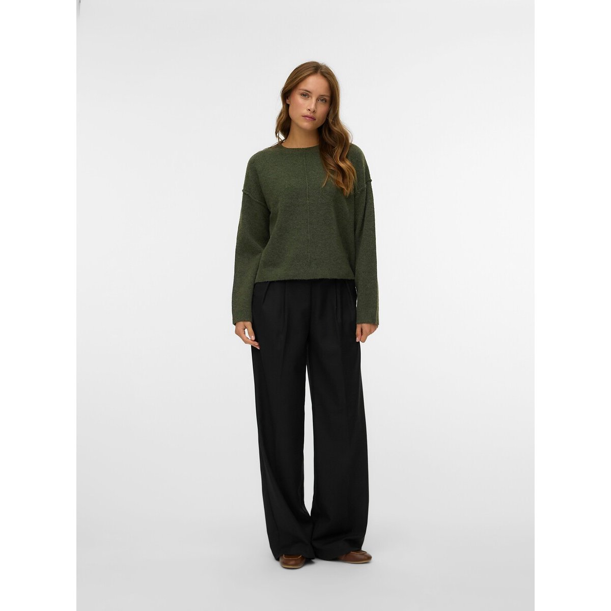 Vero Moda Women's Khaki Crew Neck Jumper Extra Large