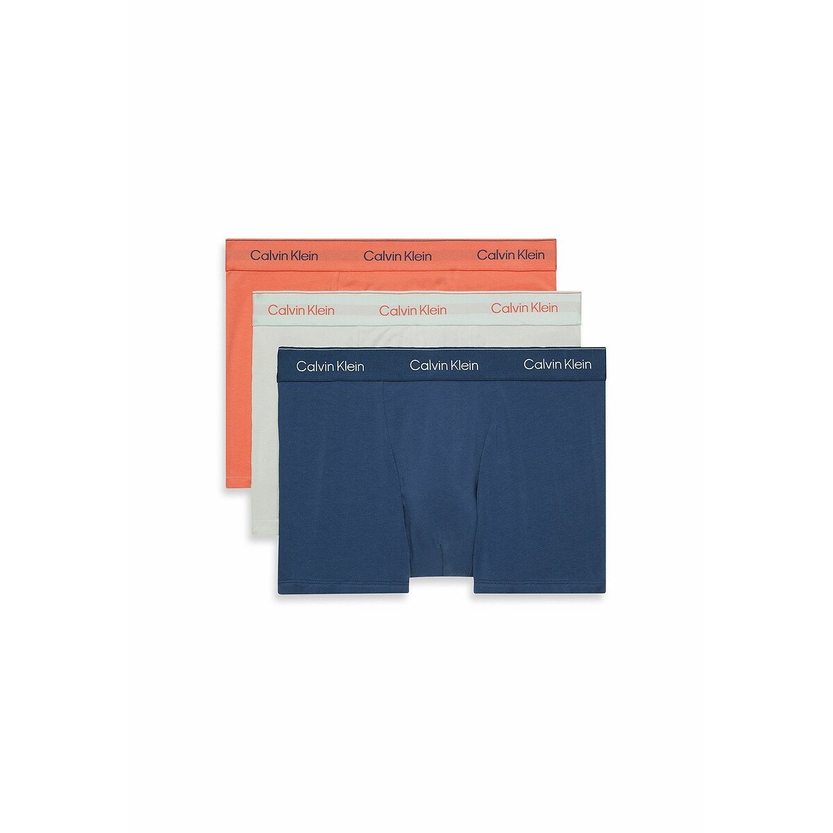 Calvin Klein Underwear Men's Blue+White+Orange Pack Of 3 Hipsters In Stretch Cotton Large