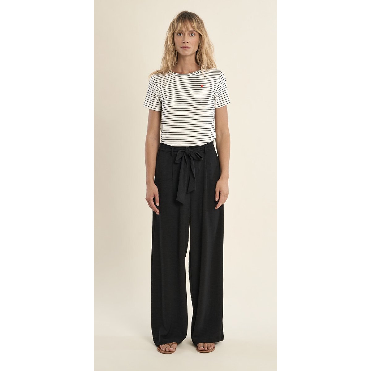 Molly Bracken Belted Loose Fit Trousers Women's Black Extra Large