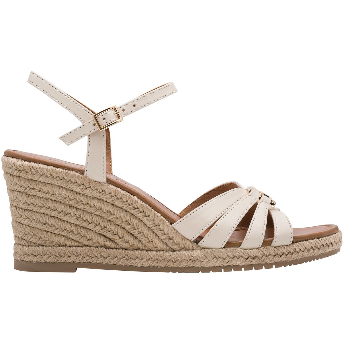 Tamaris Suede Wedge Espadrilles Women's White Size 37 (4)