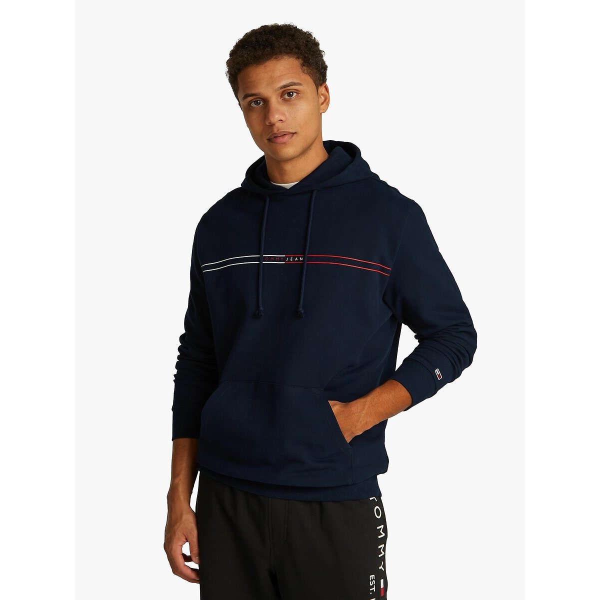 TOMMY JEANS Hoodie met gekleurde strepen