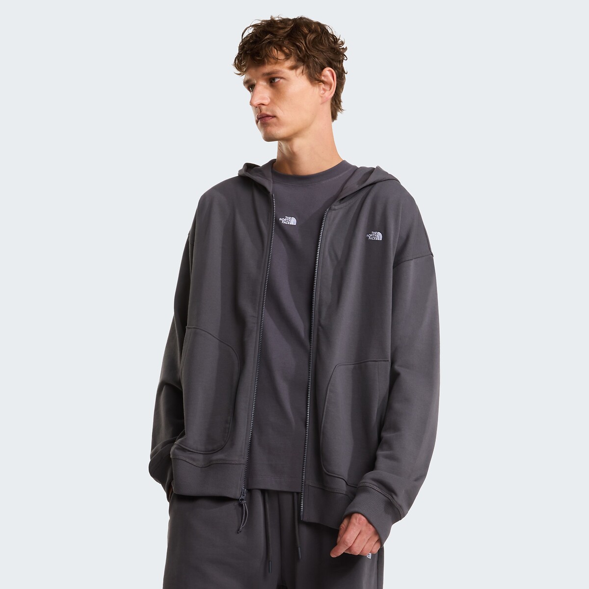 Sweat zippé à capuche en French Terry