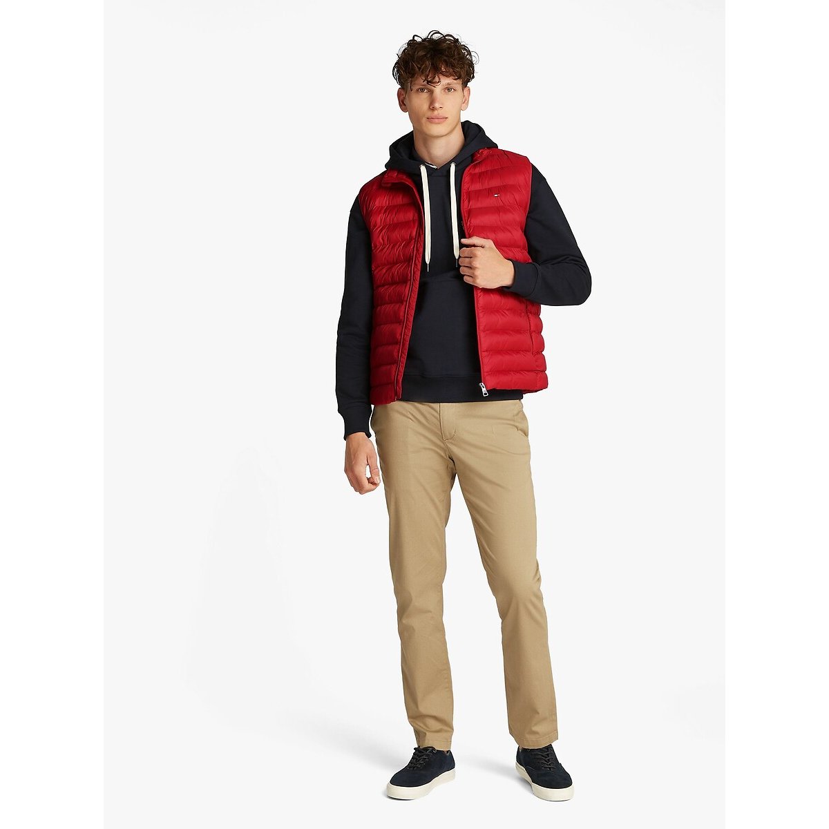 Tommy Hilfiger Men's Red Sleeveless Packable Jacket Medium
