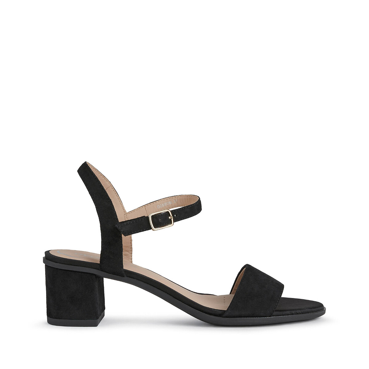 Geox Leather Block Heel Sandals Women's Black Size 41 (7)