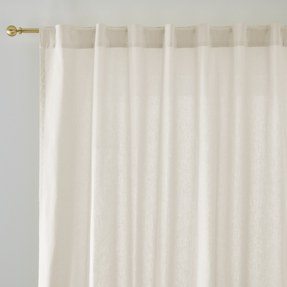 La Redoute Interieurs Scénario Hidden Tab Cotton Curtain Unisex Ecru Size D180 X W135cm