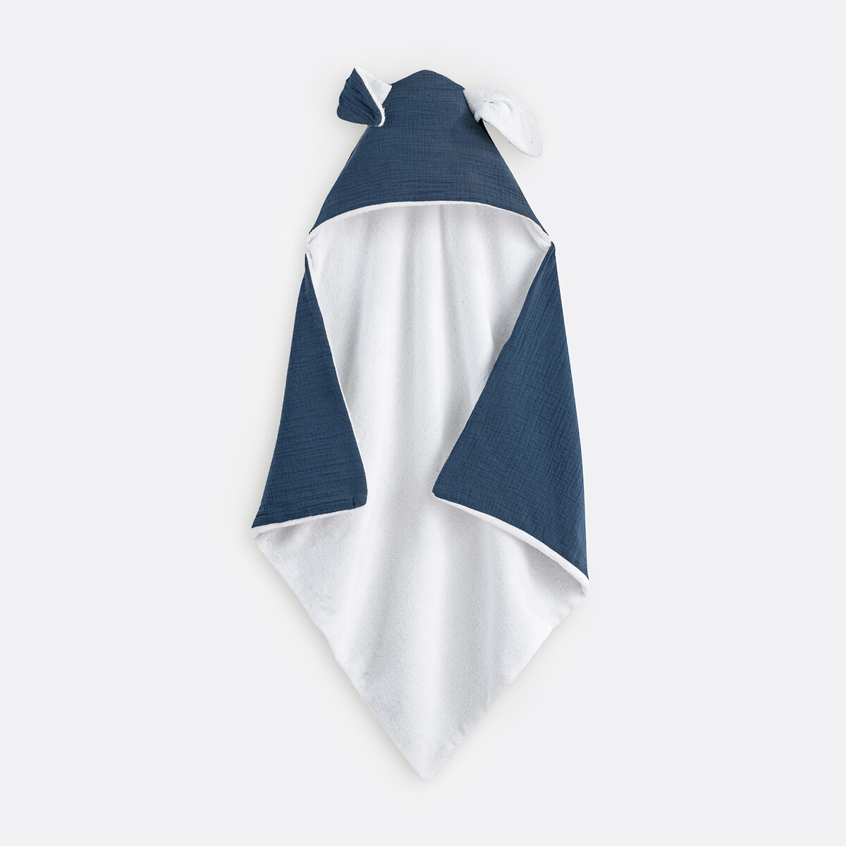 La Redoute Interieurs Kumla Cotton Muslin Bath Cape Prussian Blue Medium Infant