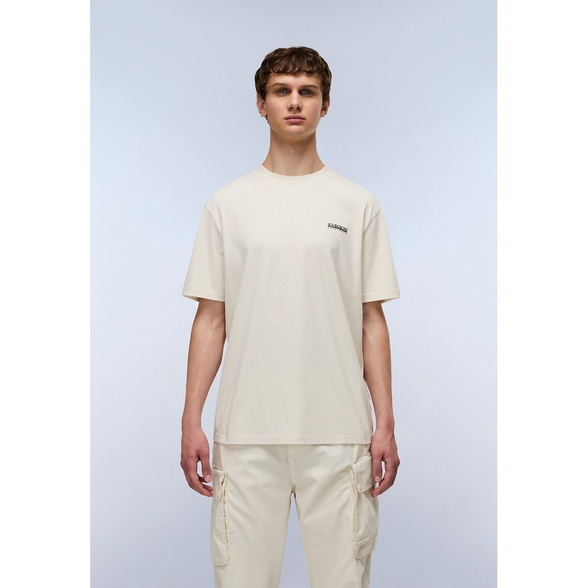 Napapijri Logo T-Shirt With Short Sleeves Men's Ecru 3XL
