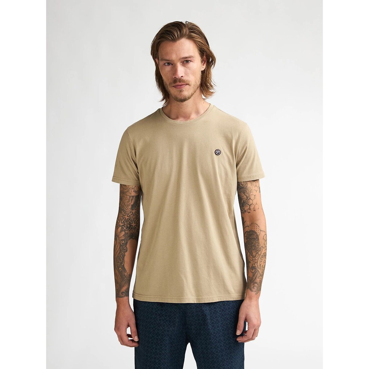 Petrol Industries Plain T-Shirt Men's Light Beige Extra Large